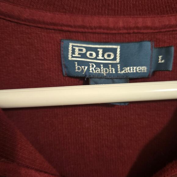 Polo by Ralph Lauren Burgundy Quarter Zip Pullover Sweater Men’s Unisex S Large - Picture 2 of 7